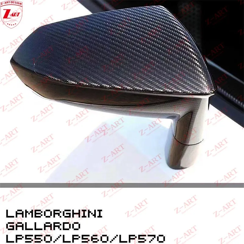 Z-ART Replacement Mirror Housing for Lamborghini Gallardo Carbon Fiber Mirror Cover for Lamborghini Gallardo LP550 LP560 LP570