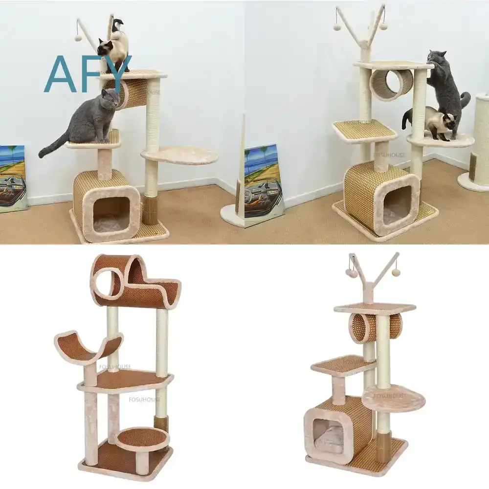 Nordic Fabric Cat Climbing Frame for Pet Furniture Cat Scratching Board Household Creative Easy Care Pet Supplies Cat Paw