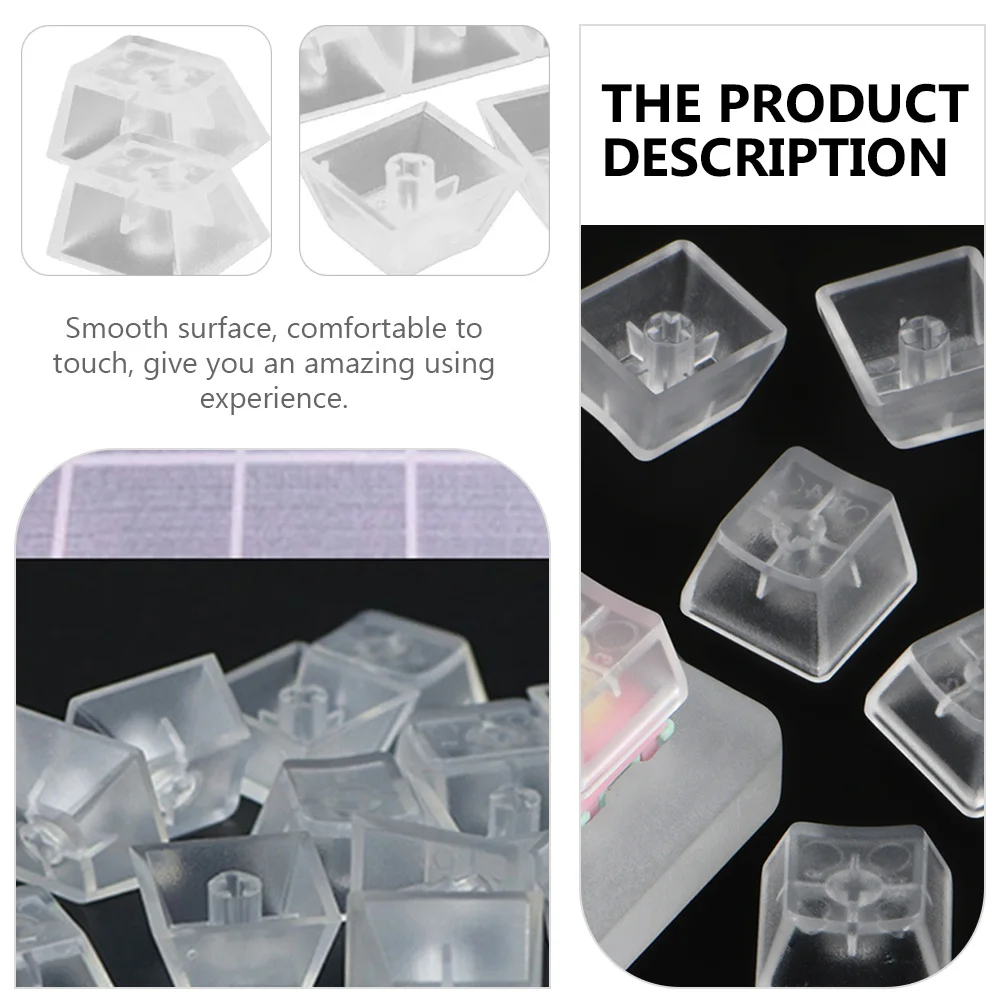 

10Pcs Crystal Keycap for Mechanical Keyboard Transparent Blank Caps Smooth Touch Ideal for Rgb Light Effect Unprinted Protective