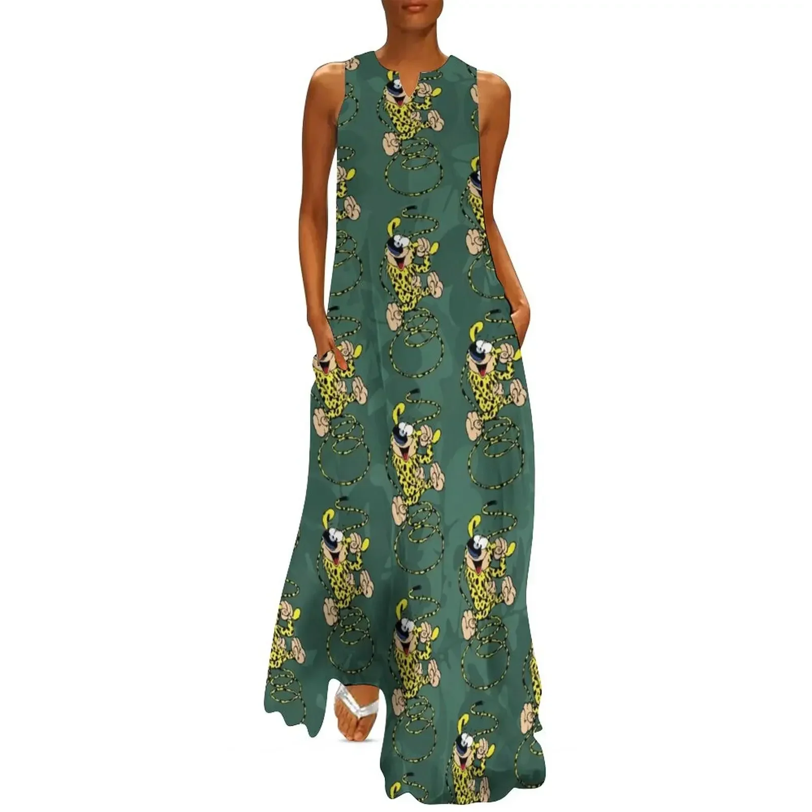 

Marsupilami - Spring - Shades of green Long Dress summer dresses dress for women Dress woman