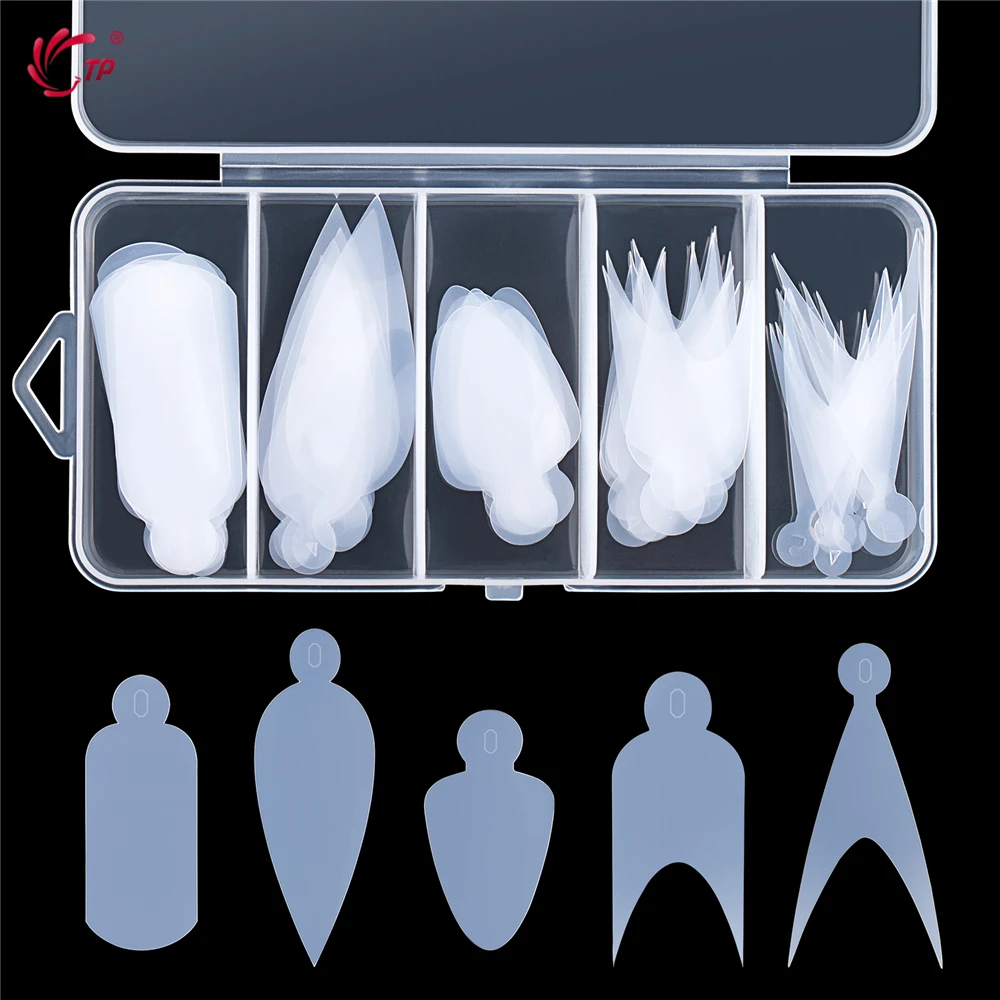 TP 60pcs Dual Nail Forms False Tips For Gel Extension Quick Building French Nails Mold Soft Silicone Pads Manicure Tools