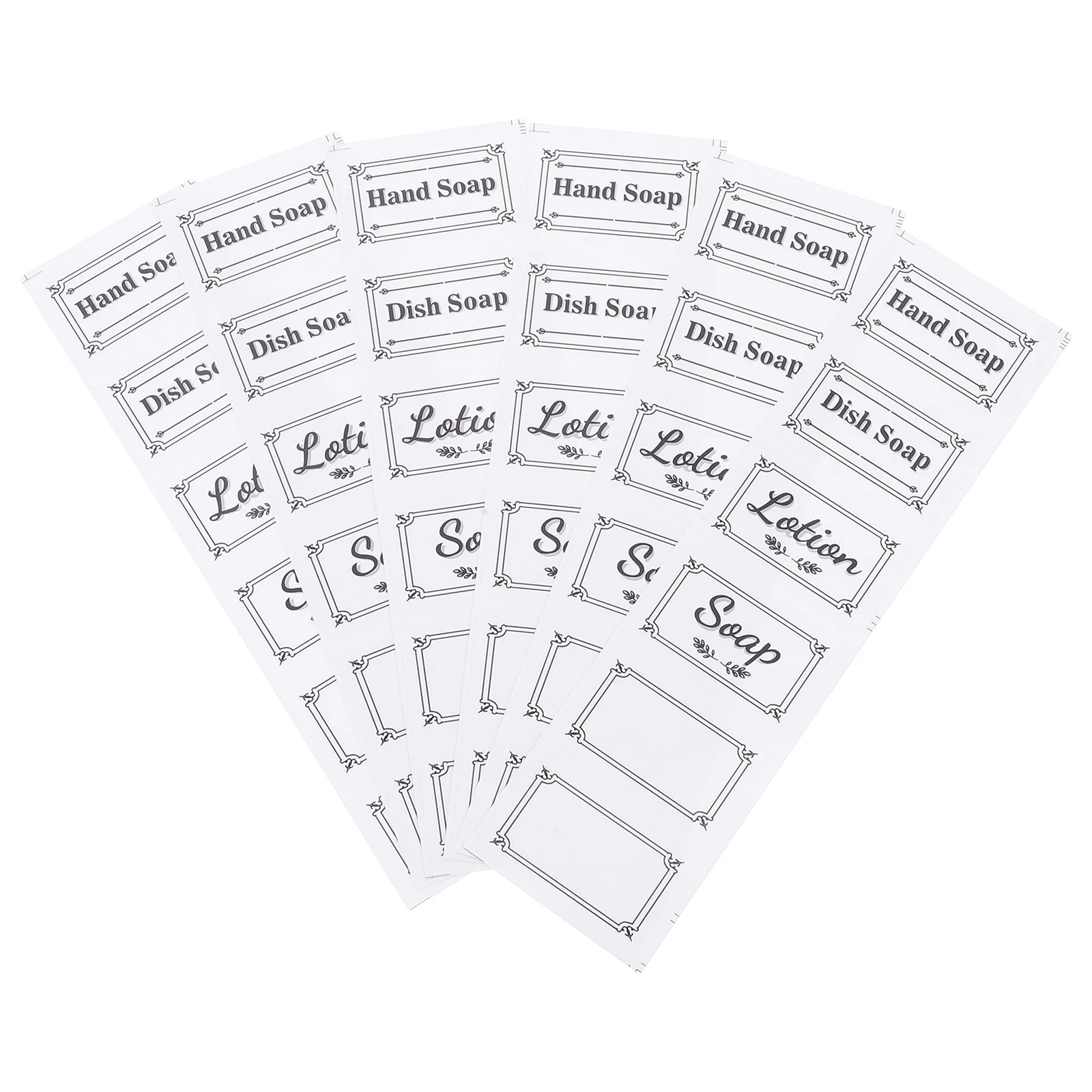 สติกเกอร์กันน้ำใสสำหรับติดขวดสบู่แบบลอกออกได้ 6 ชิ้น สำหรับห้องน้ำและห้องครัว