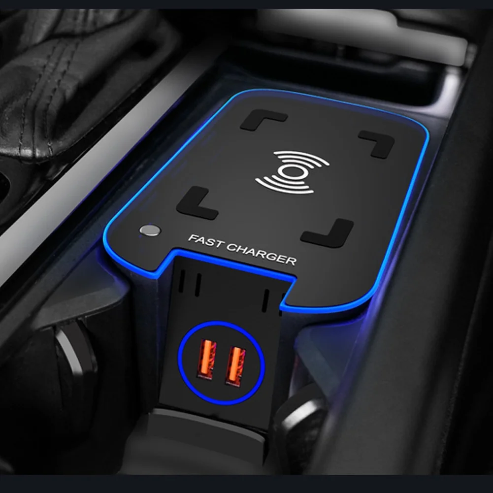 For Daily Commuting Black 15W Wireless Charger Travel Wireless Charger In-car Charging Station Plug-and-play Setup