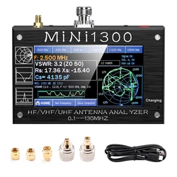 2023 analizzatore di antenne Mini 1300 aggiornato analizzatore di antenne HF VHF UHF da 4.3 pollici 0.1-1300MHz con analizzatore di rete di calibrazione SMA