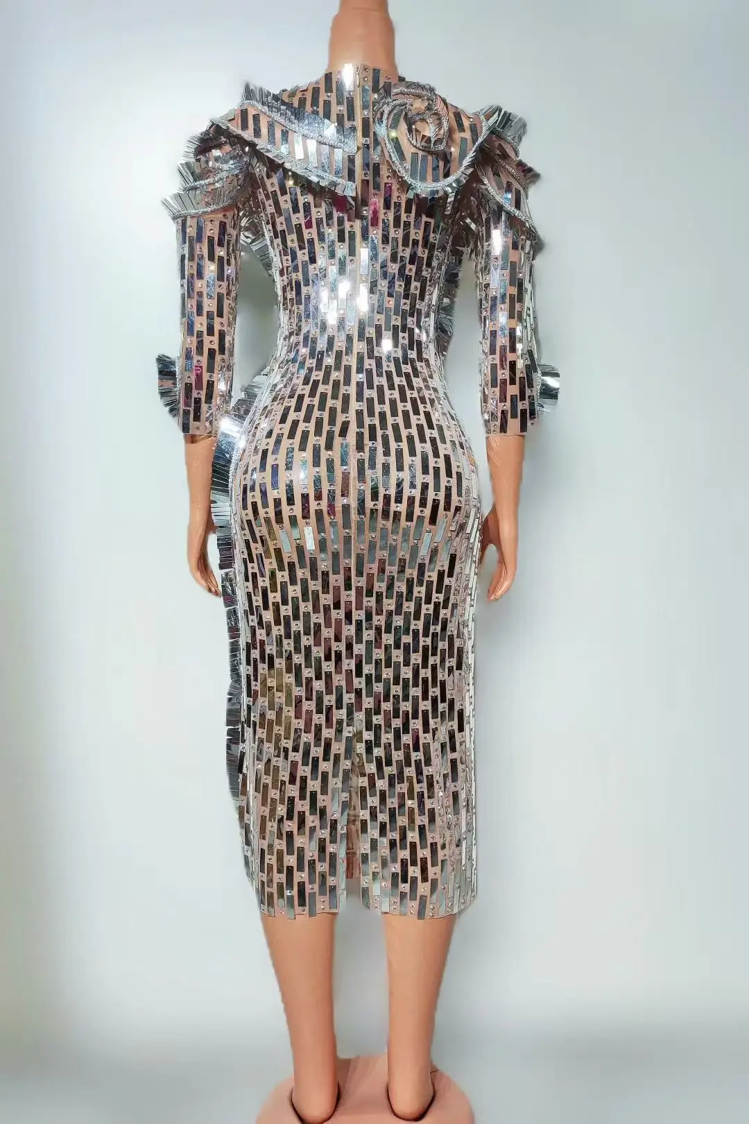 반짝이는 라인스톤 스팽글 드레스 여성 섹시 파티 생일 드레스 사진 촬영 의상 공연 무대 의상