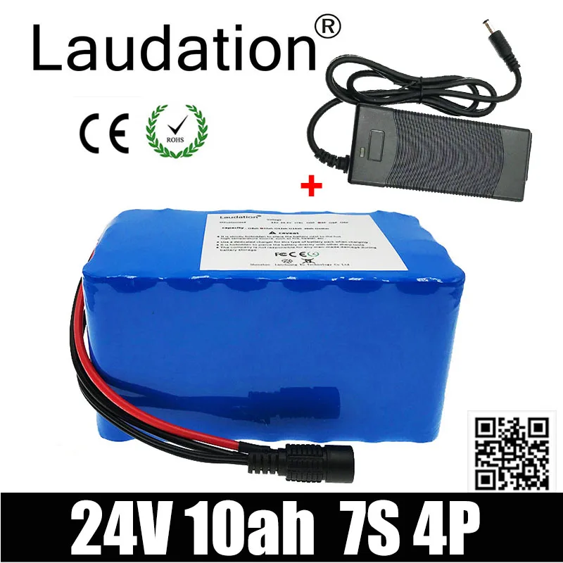 24V 10Ah 7S4P 18650 Li-ion Battery Pack 29.4V 10000mAh Electric Bicycle Moped /Electric/Lithium Ion Battery Pack 2A Charger