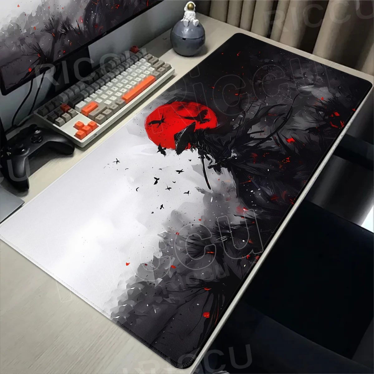 

Samurai and The Red Sun Gaming Mouse Pad Non-Slip Durable Desk Mat Pc Accessories Katana Mousepad Gaming Mats PC Tapis De Souris