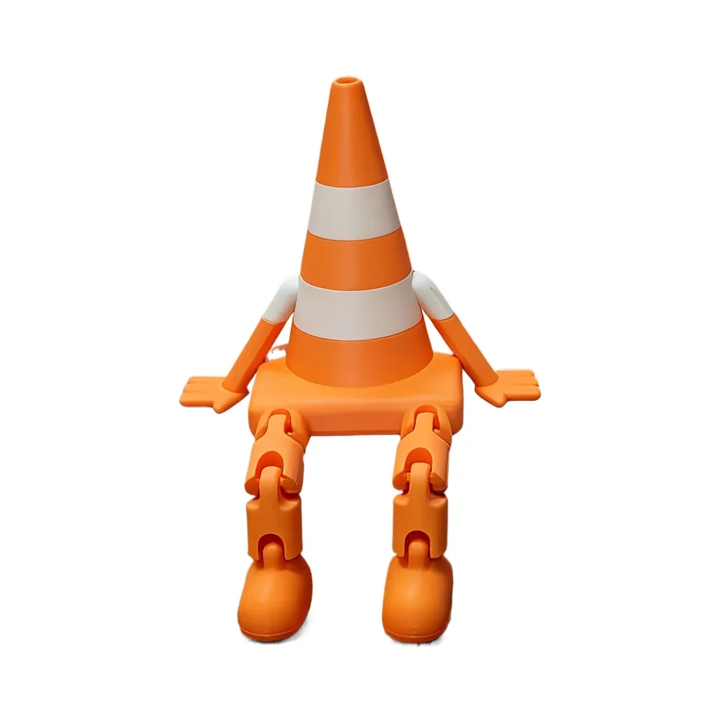 Orangefarbene, bewegliche Schreibtischdekoration | Lustige, bewegliche Figur für Regal, Büro, Auto-Armaturenbrett & Zimmer – Detail 6
