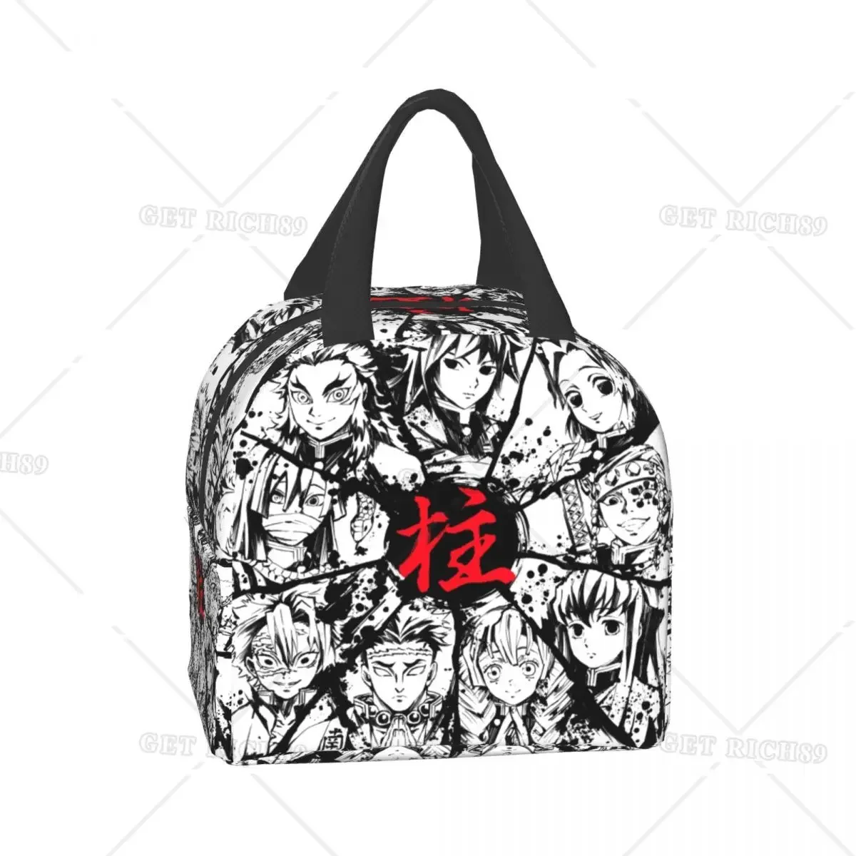 Demon Slayer Insulated Lunch Bag for Women Kids Portable Kimetsu No Yaiba Cooler Thermal Lunch Box Camping Travel Picnic Bags