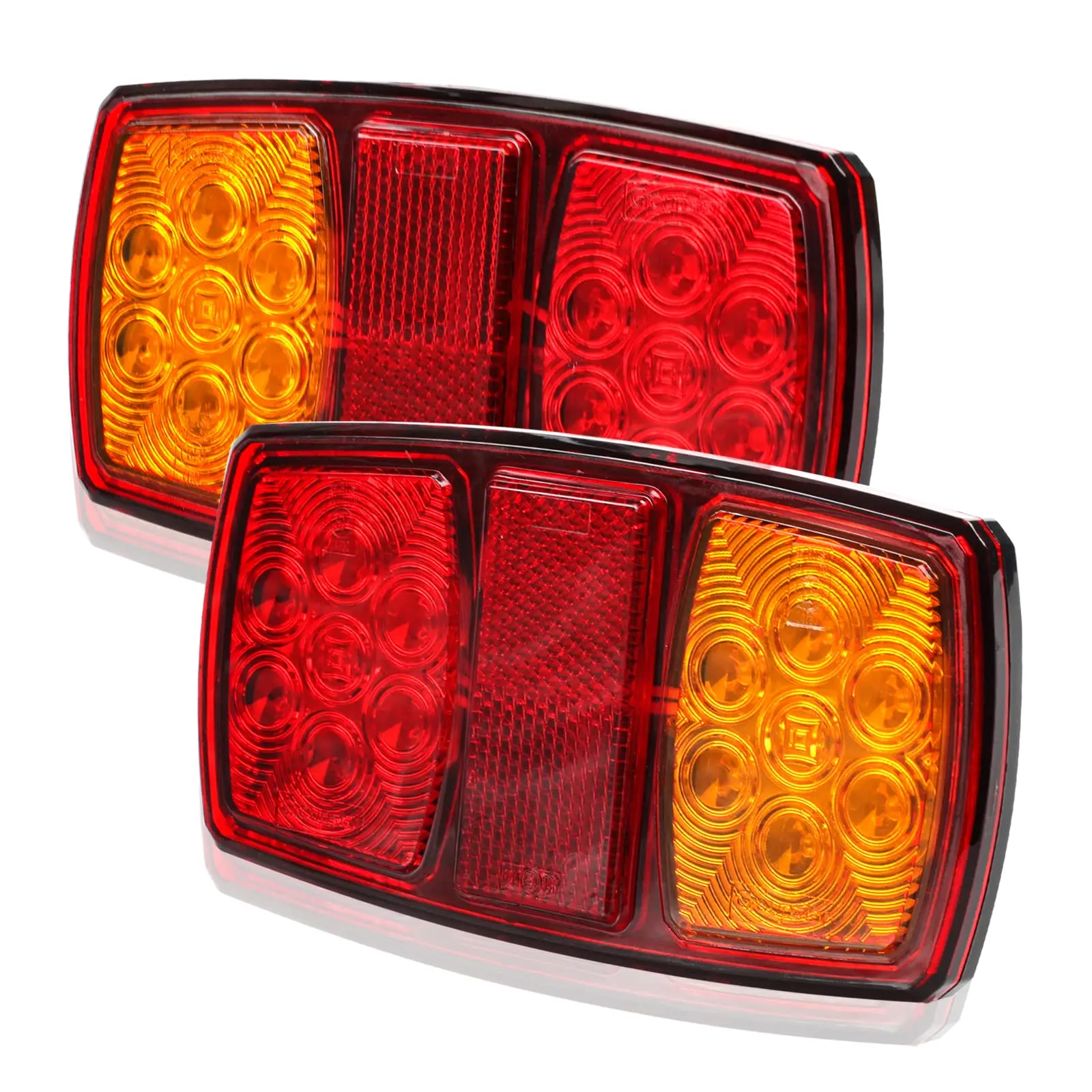 AOHEWEI 2 x 12 V LED Tail Light, 14 LEDs, Trailer Light, Universal Brake Light