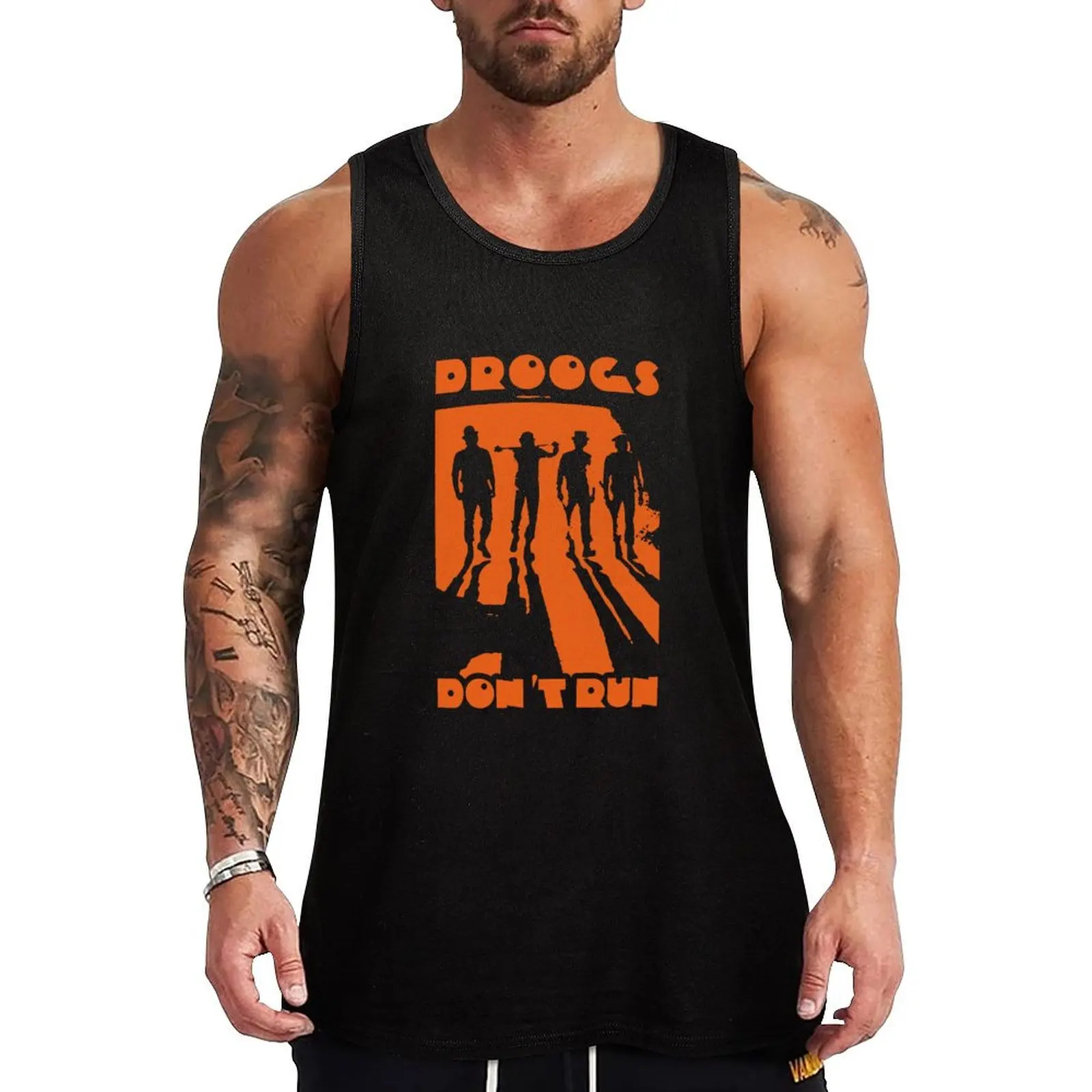 A Clóckwórk Droogs Don’t Run Orange Classic Movie Tank Top fitness basketball clothing gym t-shirts