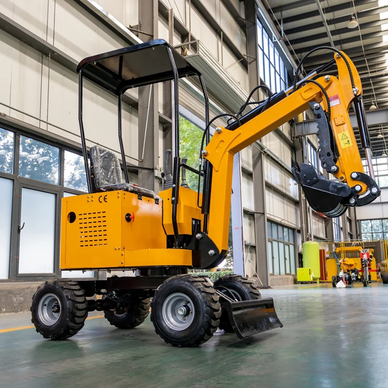 

CNM-10L Mini Backhoe Excavator Wheeled 1 Ton Small Excavator Digger Compact Excavator CE EPA Certified Farm Garden Use
