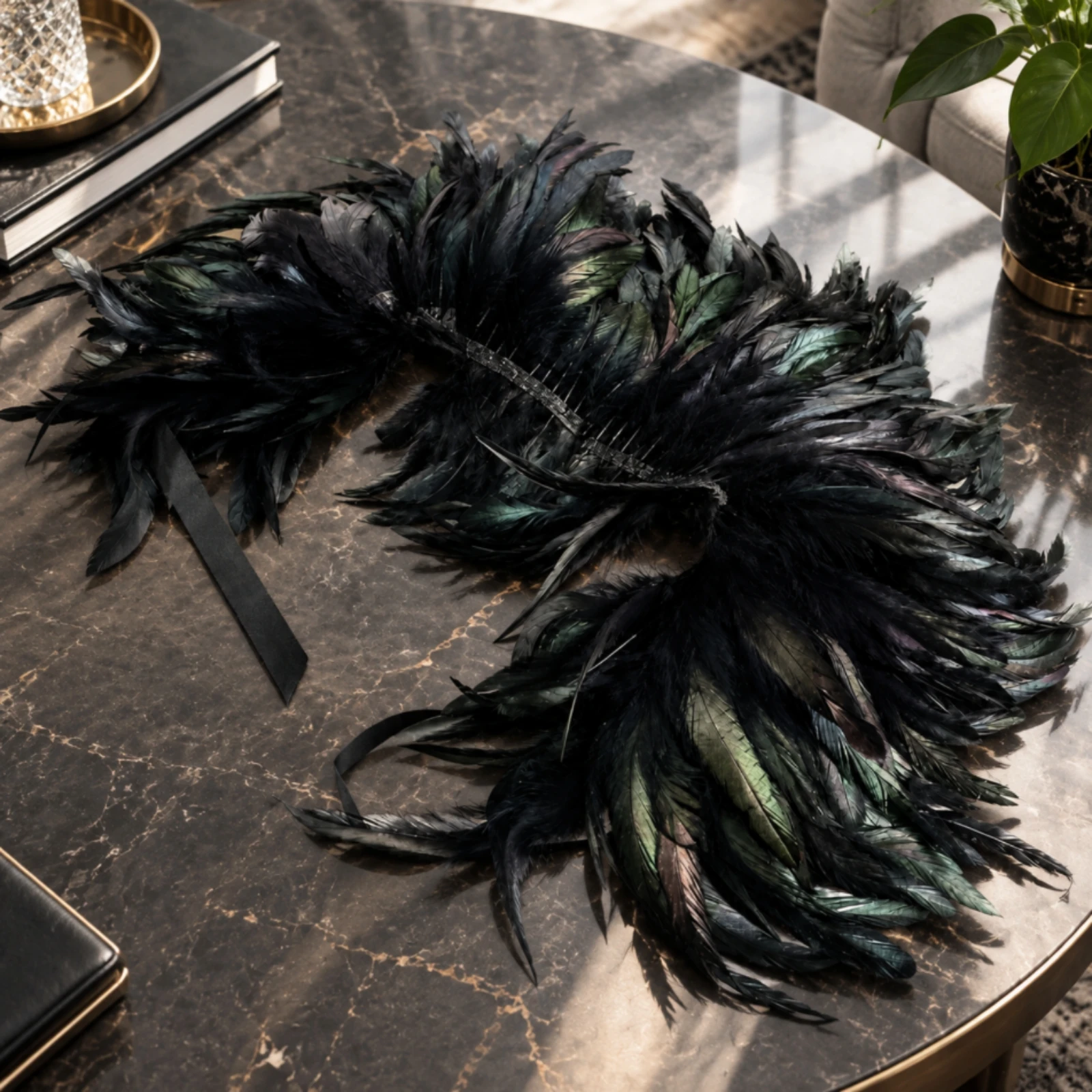 Feather Shoulder Cape Easy to Wear Cockerel Feather Cape Shawl Costume Accessory Elegant Handmade for Halloween Costumes