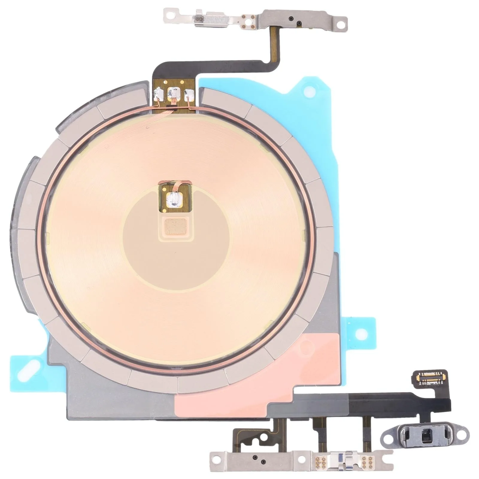 

Wireless Charging Coil Replacement for iPhone 13/13 Mini/13 Pro/ProMax with Power Volume Flex Cable, Audio Control & NFC (1 PCS)