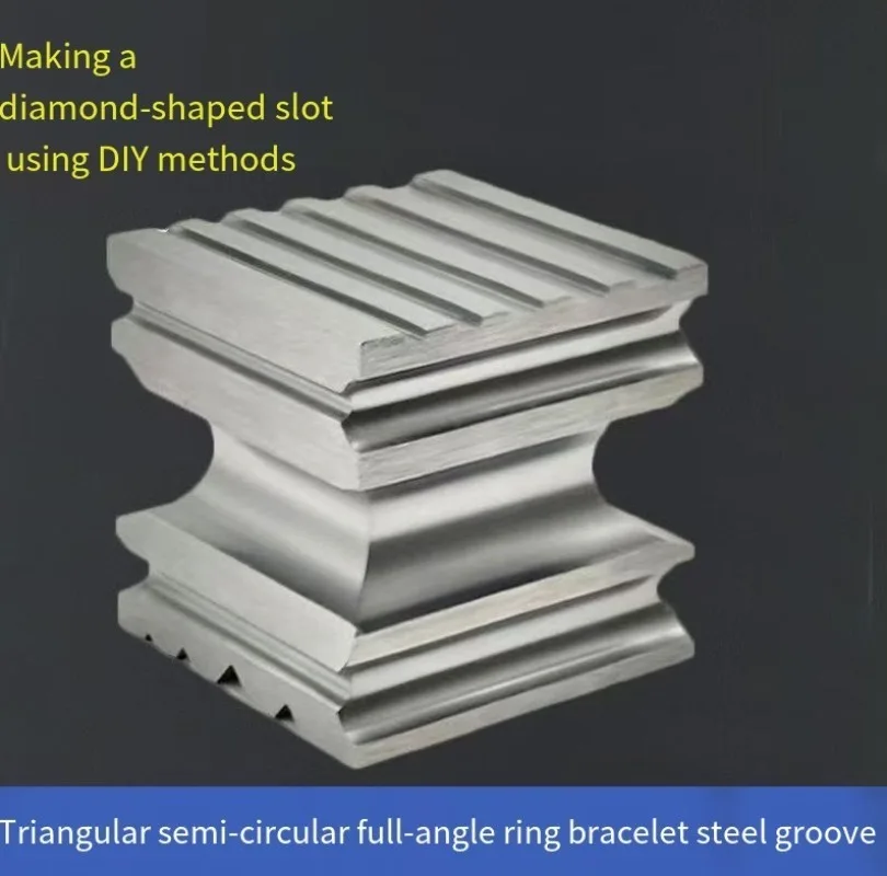 High-quality Square Six-sided Dimpled Iron Handmade Steel Die Groove Tool for Gold Ring, Silver Jewelry Processing