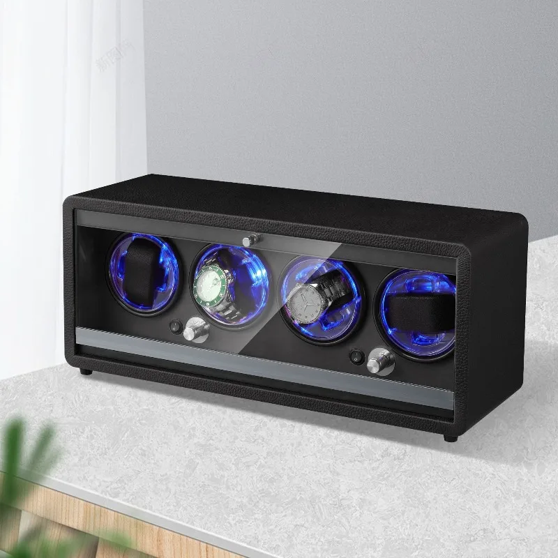 

4 Slot Watch Winders Automatic Winding Watch Box Mechanical Wrist Watches Rotator Winding Device Leather Watches Winder