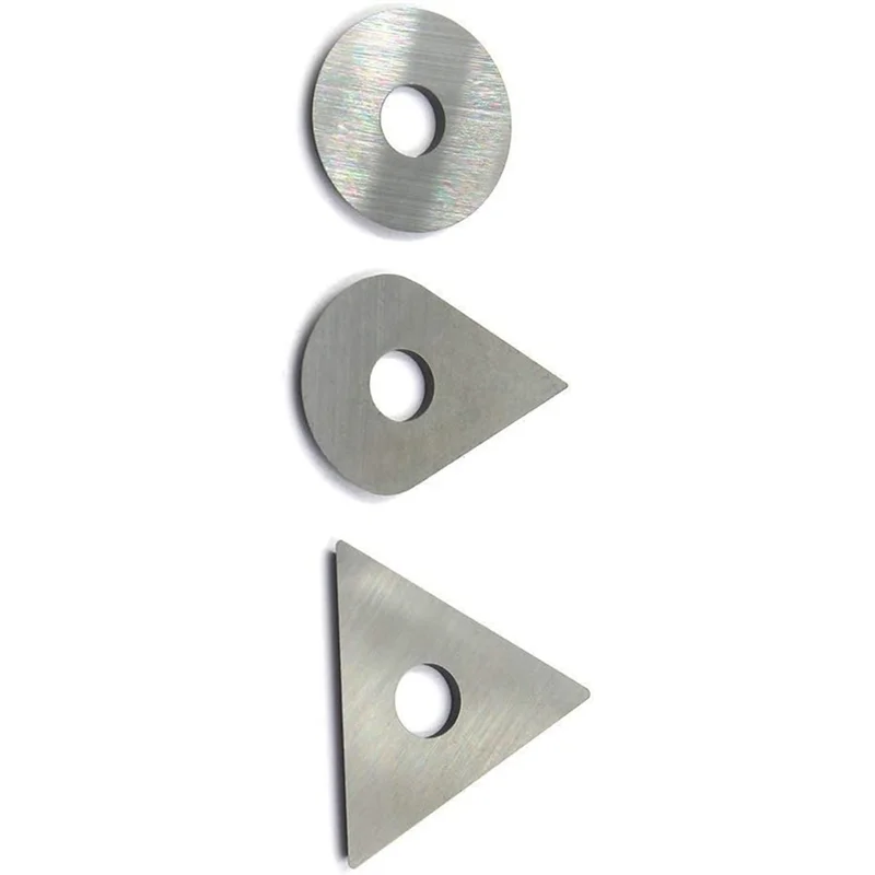 ABNO-3Pcs Carbide Paint Scraper Blades Round, Triangular And Drop Shaped Blades For Removing Paint, Glue,Grout