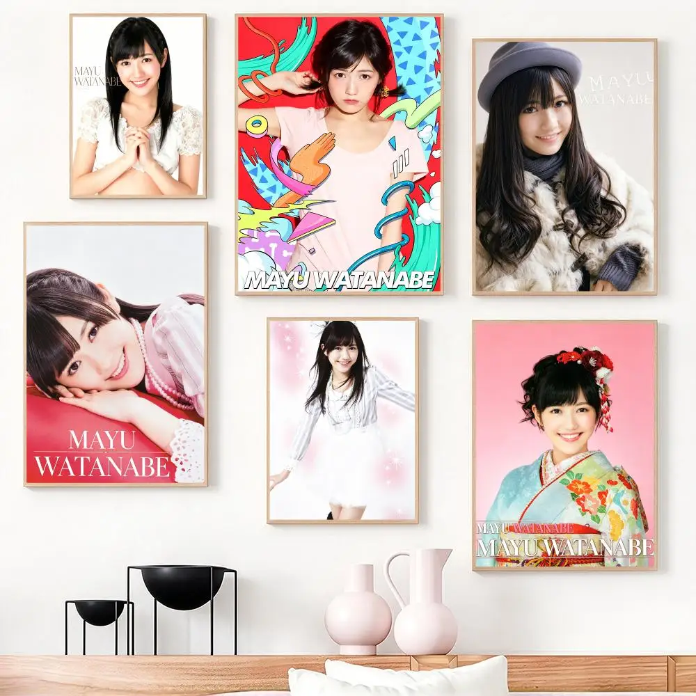 actress Watanabe Mayu Poster Poster HD Frameless Creamy Style Home Decor Wall Art for Living Room Bedroom Gift
