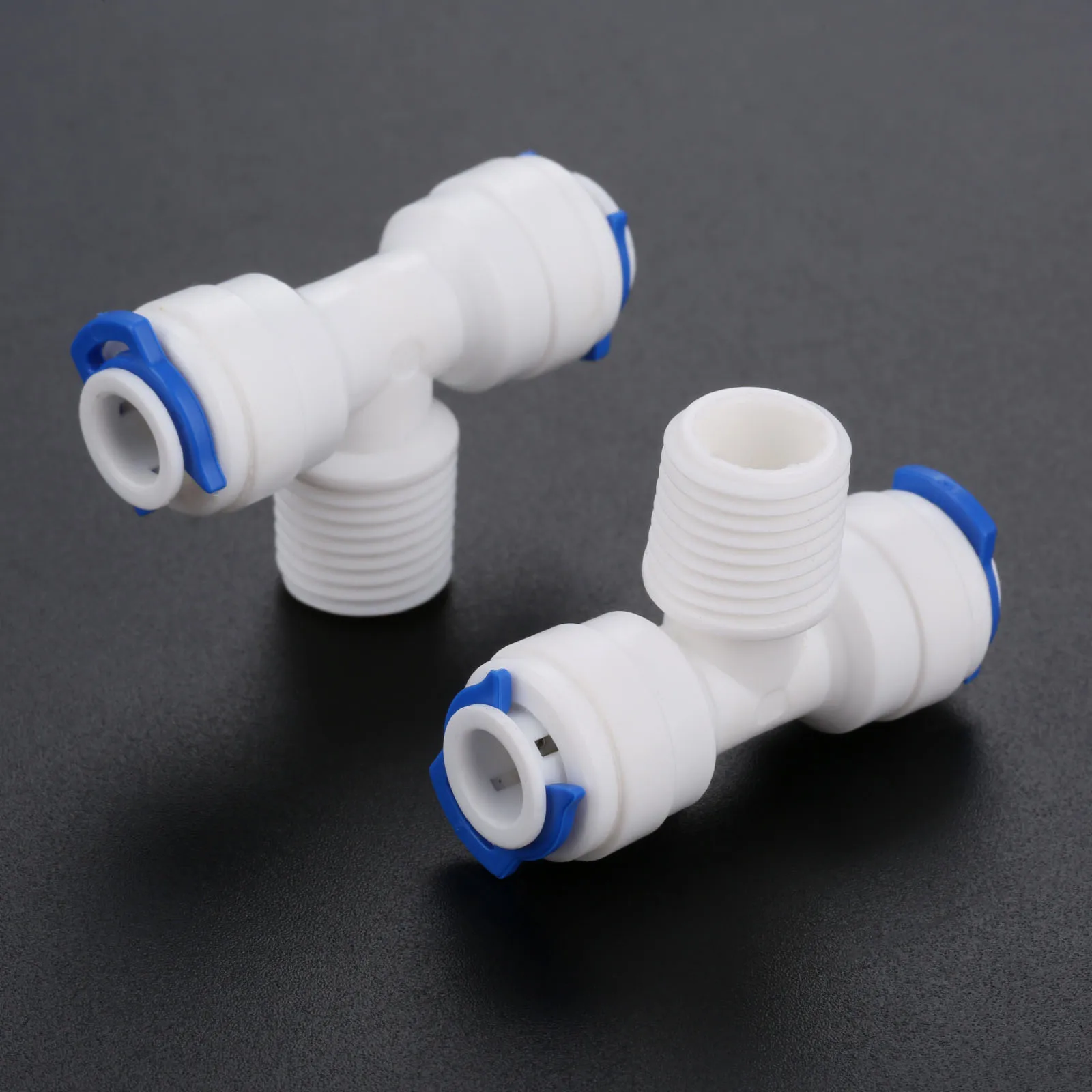 

10Pcs/lot Reverse Osmosis System Fitting T Shape Tee 1/4" OD Hose To 1/4" BSP Male Thread RO Water Plastic Pipe Quick Connector