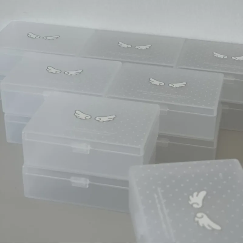 Star Polka Dot Wing Frosted Photocard Storage Box Desktop Dustproof Sticker Organizer Ins Style Clear Case Kpop Idol Card Holder