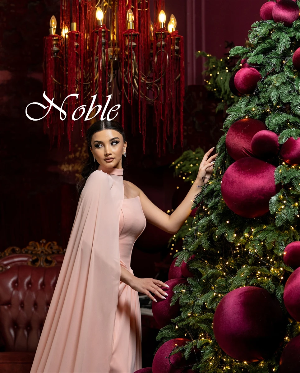 

Customized Exquisite Pink Jersey Evening Dress Temperament Strapless Shawl Prom Dress Chapel Train Zipper Back Party Dress