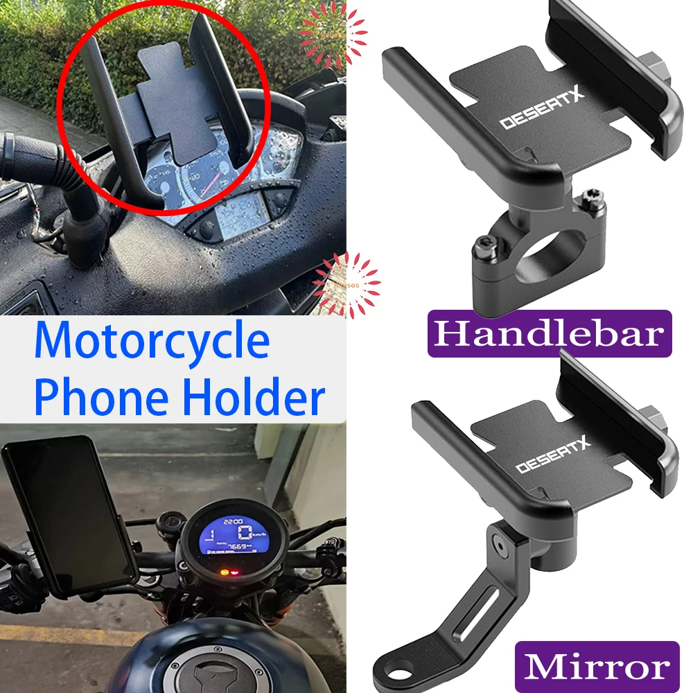 

For Ducati Desert X Desertx Universal Mirror Handlebar Mobile Phone Holder GPS Stand Bracket Motocycle Accessories 2025