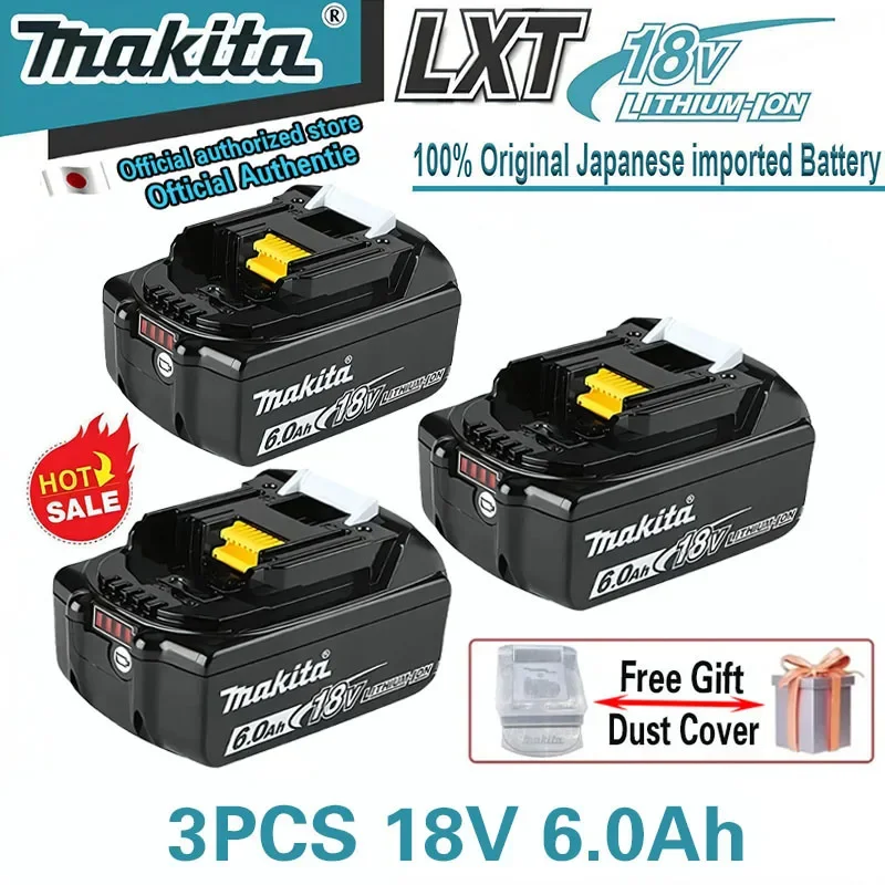 

Makita BL1860B 18V 6Ah Lithium-Ion Rechargeable Battery Compatible with BL1840 BL1850 BL1830 LXT 400 Series Cordless Tools