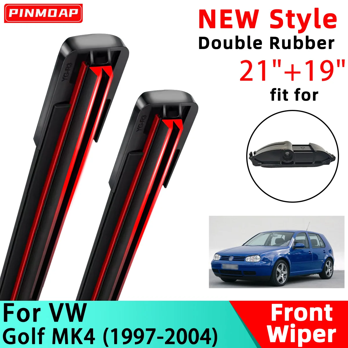 Neue Auto Windschutzscheibe Doppel Gummi Streifen Wischer Geeignet Für VW Golf Mk4 1997-2004 Auto Front Wischer klinge Pinsel Zubehör 21 "+ 19"