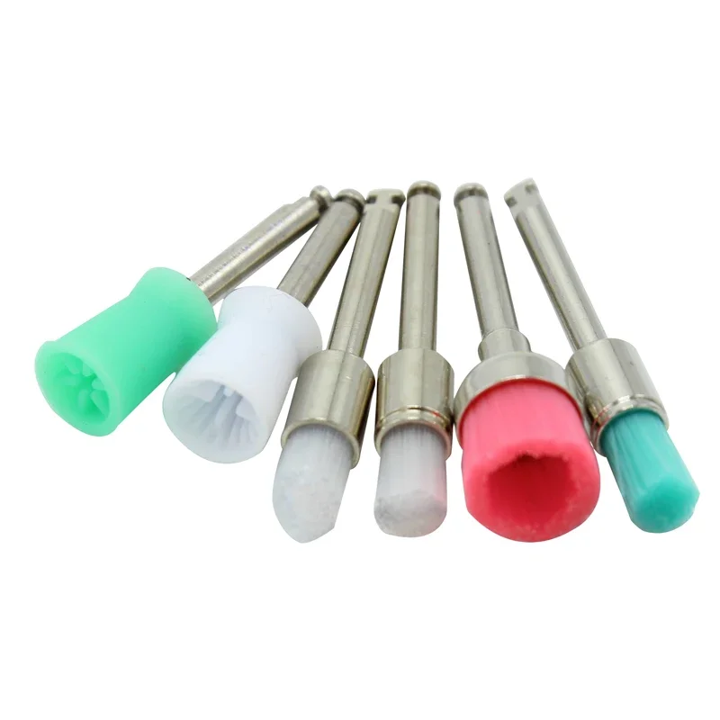 100pcs Dental Prophy Brushes Polishing Polisher Disposable Latch type Mixed color Plat Used for Stain Removal and Polish