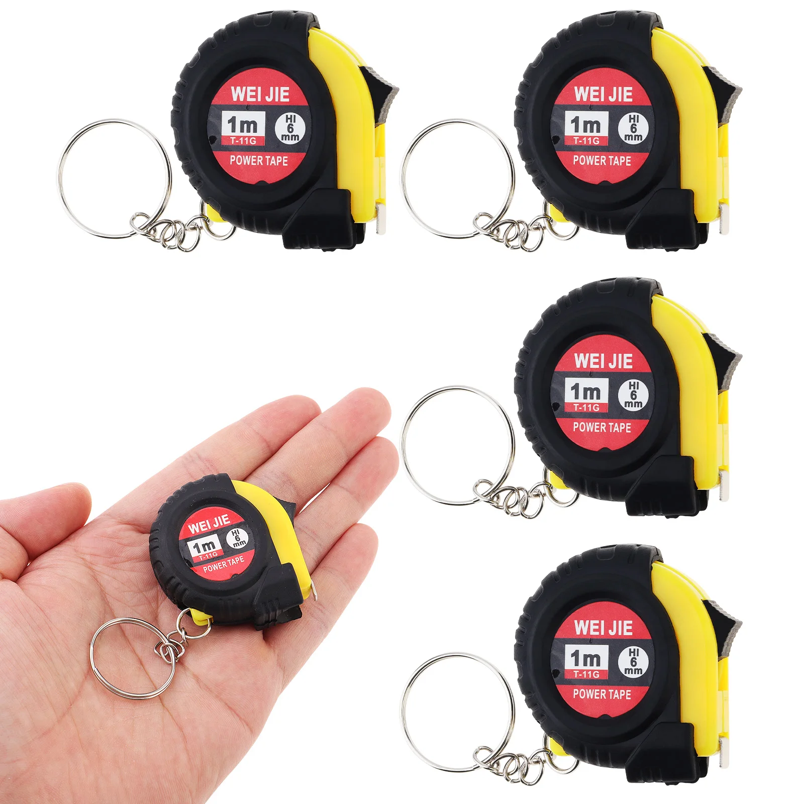 

5pcs/set 1m Retractable Tape Measure Small Keychain Precision Tape Measure Ruler Metric and Inch Scales Mini Measuring Tapes