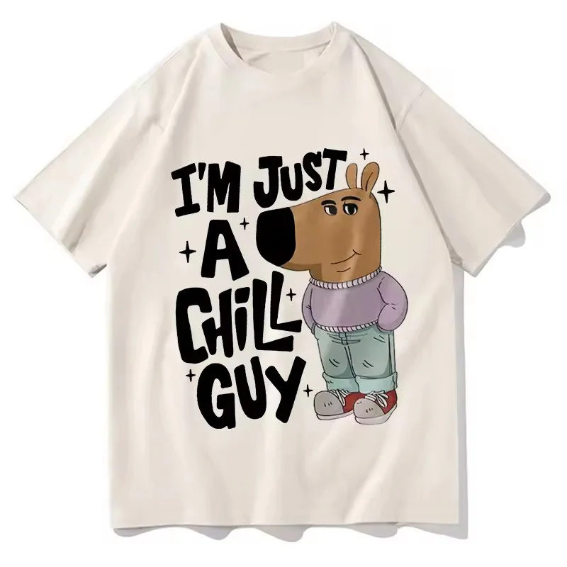 Just a Chill Guy Meme T shirt Vintage Men women Clothing Harajuku Clothes Kawaii Unisex Tops Cotton Clothes Graphic T Shirts