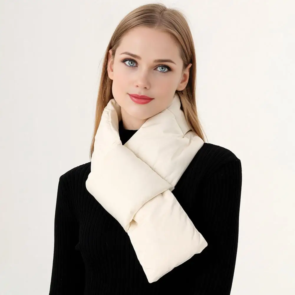High-density Windproof Scarf High-density Windproof Women's Down Scarf for Winter Outdoor Use Thickened Solid Color for Warmth