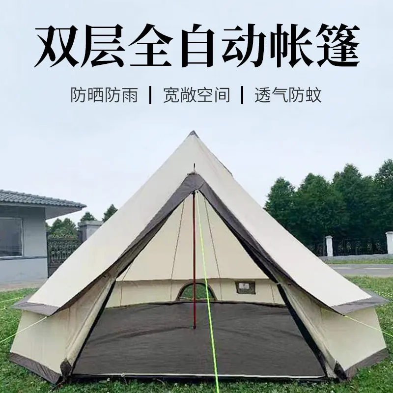 outdoor camping indian tent pyramid yurt house Nordic style vintage large cotton picnic tent