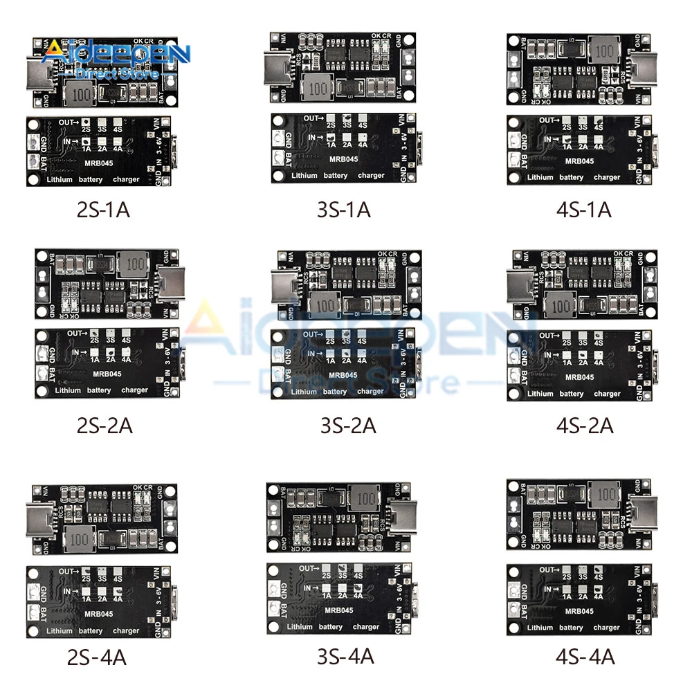 Wieloogniwowa ładowarka 2S 3S 4S typu C do 8,4 V 12,6 V 16,8 V Step-Up Boost LiPo polimerowa ładowarka litowo-jonowa 7,4 V 11,1 V 14,8 V 18650