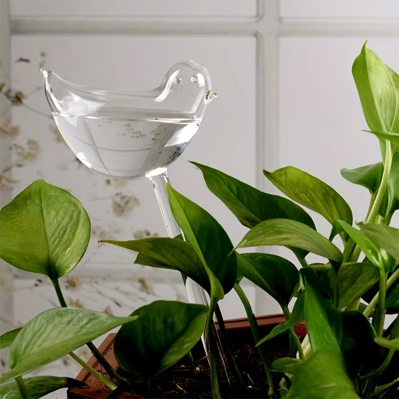 3Pcs Transparent Automatic Watering Balls Bird Design Narrow Output for Indoor Outdoor Gardens Potted Plants Flower Pots