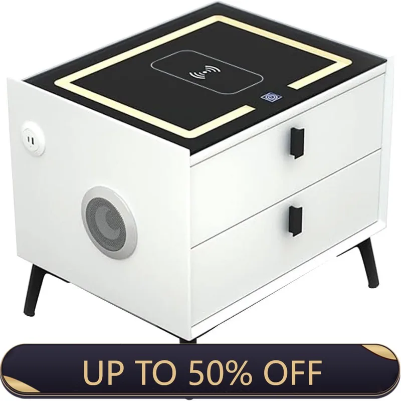 Japanese White Nightstand Maximalist Luxury Unique Storage Nightstand Phone Charger Funny Tables De Nuit Home Accessories