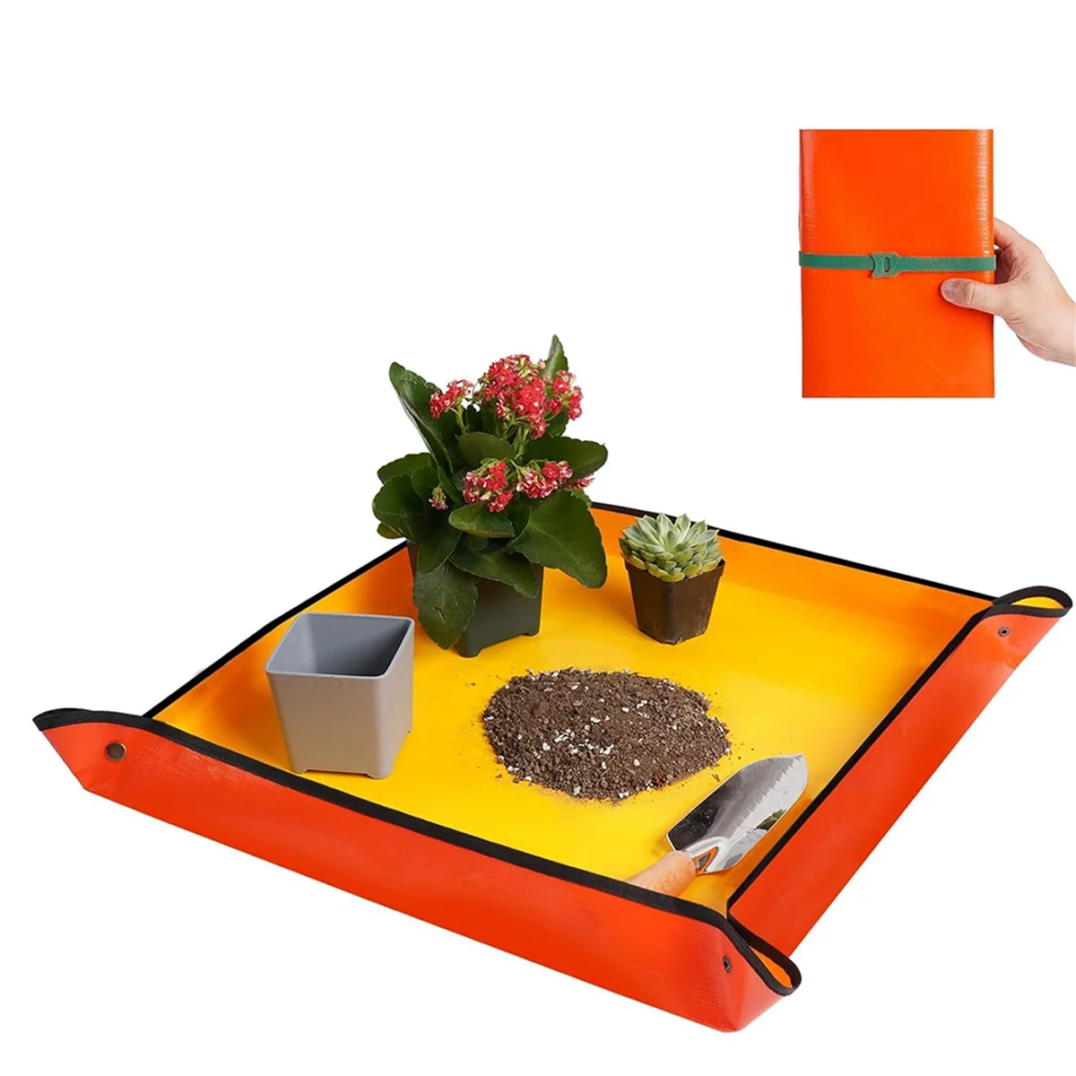 Alfombrilla de remache de 6 piezas para trasplante de plantas de interior, Control de suciedad de suelo para mujeres, regalos para amantes de las plantas, 26x26 pulgadas