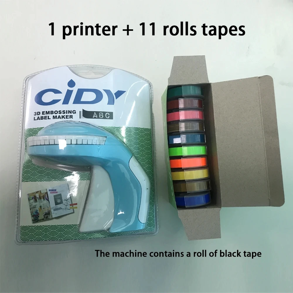 Imagen 7: Impresora 3D de etiquetas adhesivas, máquina de impresión con 10 rollos de cinta en relieve, Similar a Dymo, B90, 12965