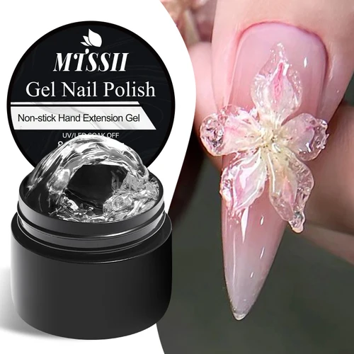 8ml claro antiadherente mano extensión sólida esmalte de uñas en Gel tallado flor arte de uñas construcción Gel UV barniz acrílico manicura DIY