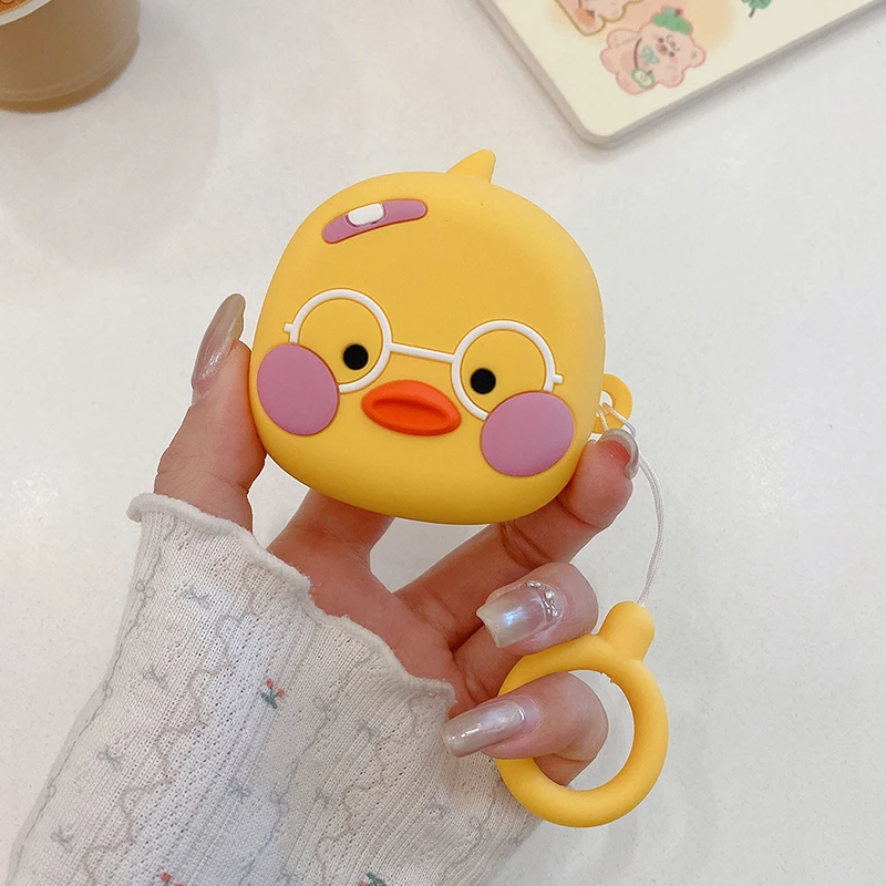 Kawaii Cartoon Duck Dog Earphone Case For Samsung Galaxy Buds 4 Pro Cover Silicone Korean Cute Headphone Case For Buds4Pro Funda