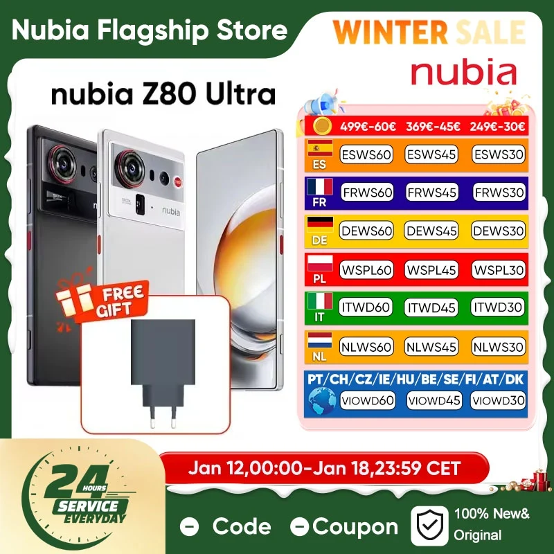 ?Marque +? ZTE nubia Z80 Ultra 5G Smartphon 12 + 256 Go/16 + 512 Go/1 To Version mondiale Snapdragon 8 Elite Gen 5 Nfc Google Play