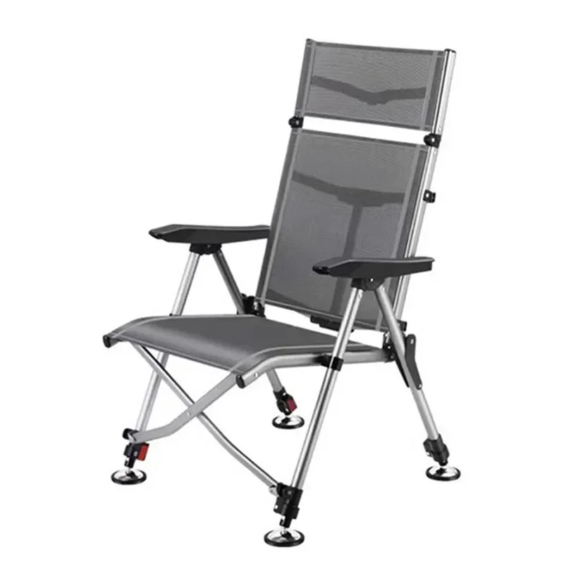 

Wholesale Lightweight Aluminium Adjustable Backrest Folding Recliner Camping Chair