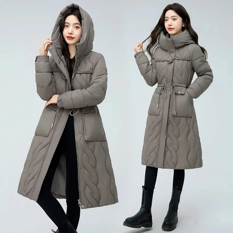 2023 New Women\'s Puffer Jacket Loose Cotton Padded Coats Winter Hooded Parkas Thick Warm Wadded Jackets Outerwear