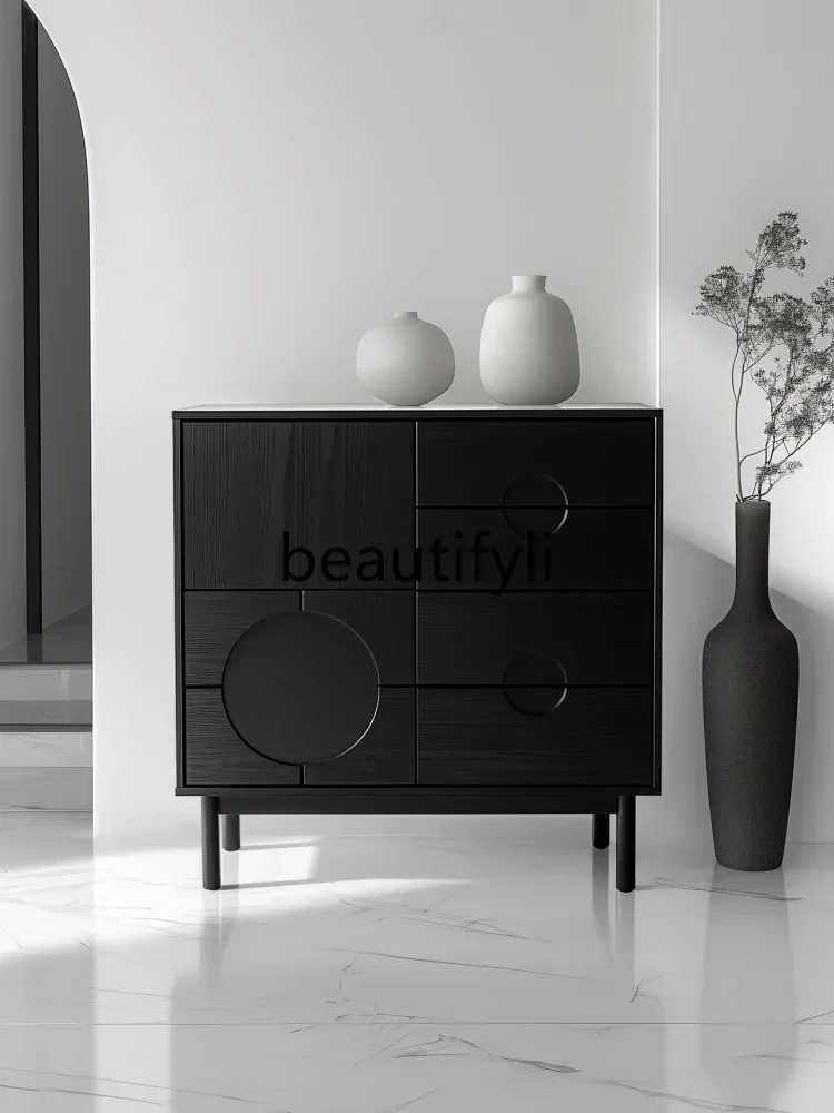 

x11Simple modern solid wood chest, bedroom storage decorative cabinet, household entrance storage cabinet