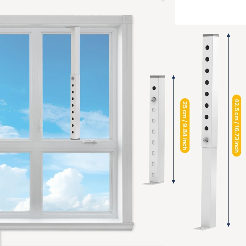 Adjustable AC Window Lock Bar, Small Window Security Bars For Child Safety, Window Stoppers For Vertical Sliding image 6