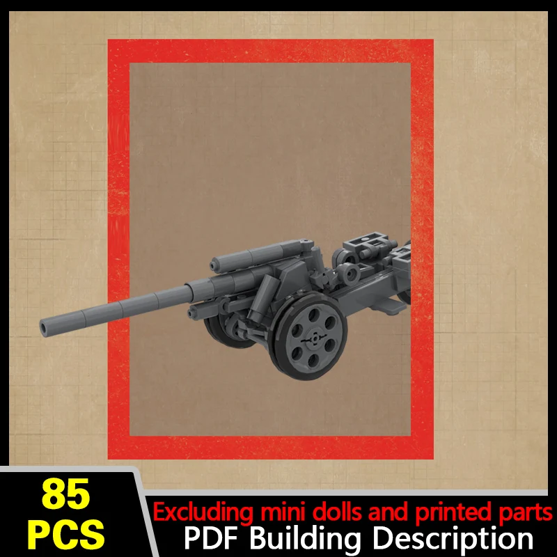 15cm Heavy Howitzer Model MOC Building Bricks War Equipment Modular Technology Gifts Holiday Assemble Children Toys Suit