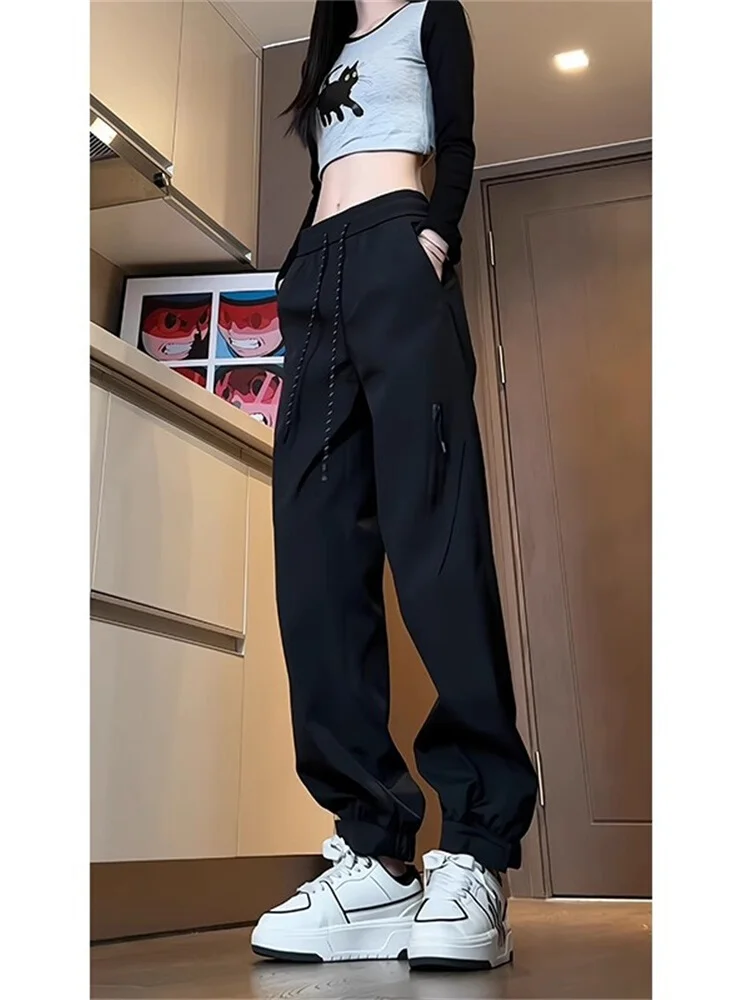 

Мужские брюки в американском ретро-стиле, водонепроницаемые, ветрозащитные, весенне-осенние, модные, в стиле хип-хоп, с длинными рукавами, декорированные молниями...