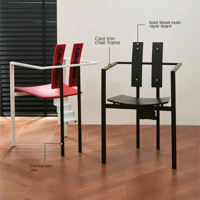 Designer Chairs French Scandinavian Retro Restaurant Cafe Solid Wood Antique Household Backrest Dining Table Chairs