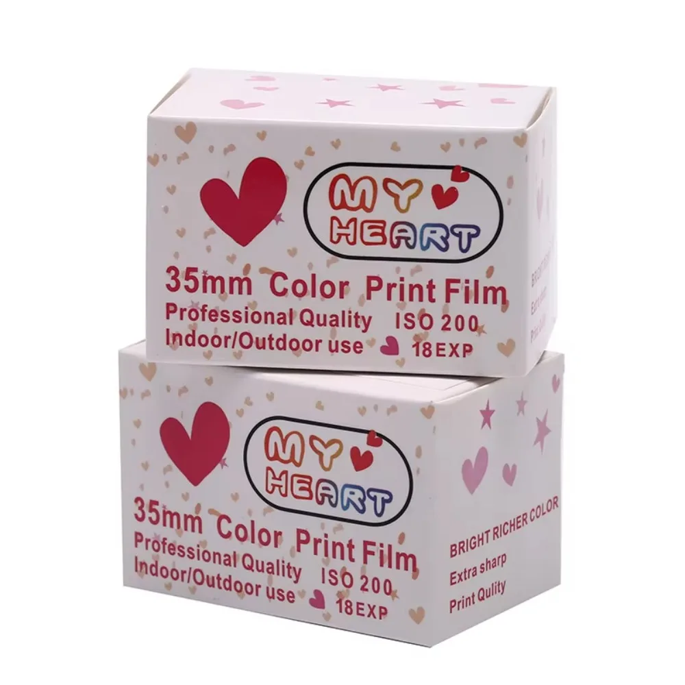 New Loving Heart 35mm Black And White Print Film ISO 200 HD 8/18 EXP 35mm Print Film Waterproof Camera Film for 135 Cameras