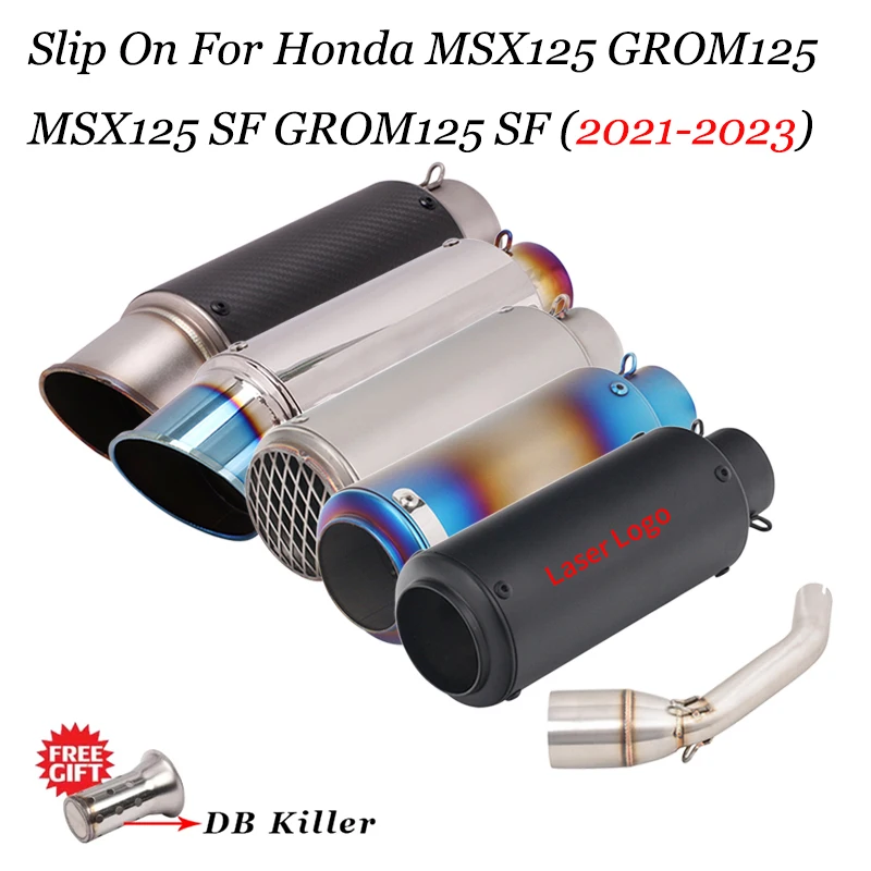 51mm Motorcycle Exhaust System Muffler Escape Modified Middle Link Pipe For KTM For Honda GROM125 MSX125 SF GROM 125 2021-2023